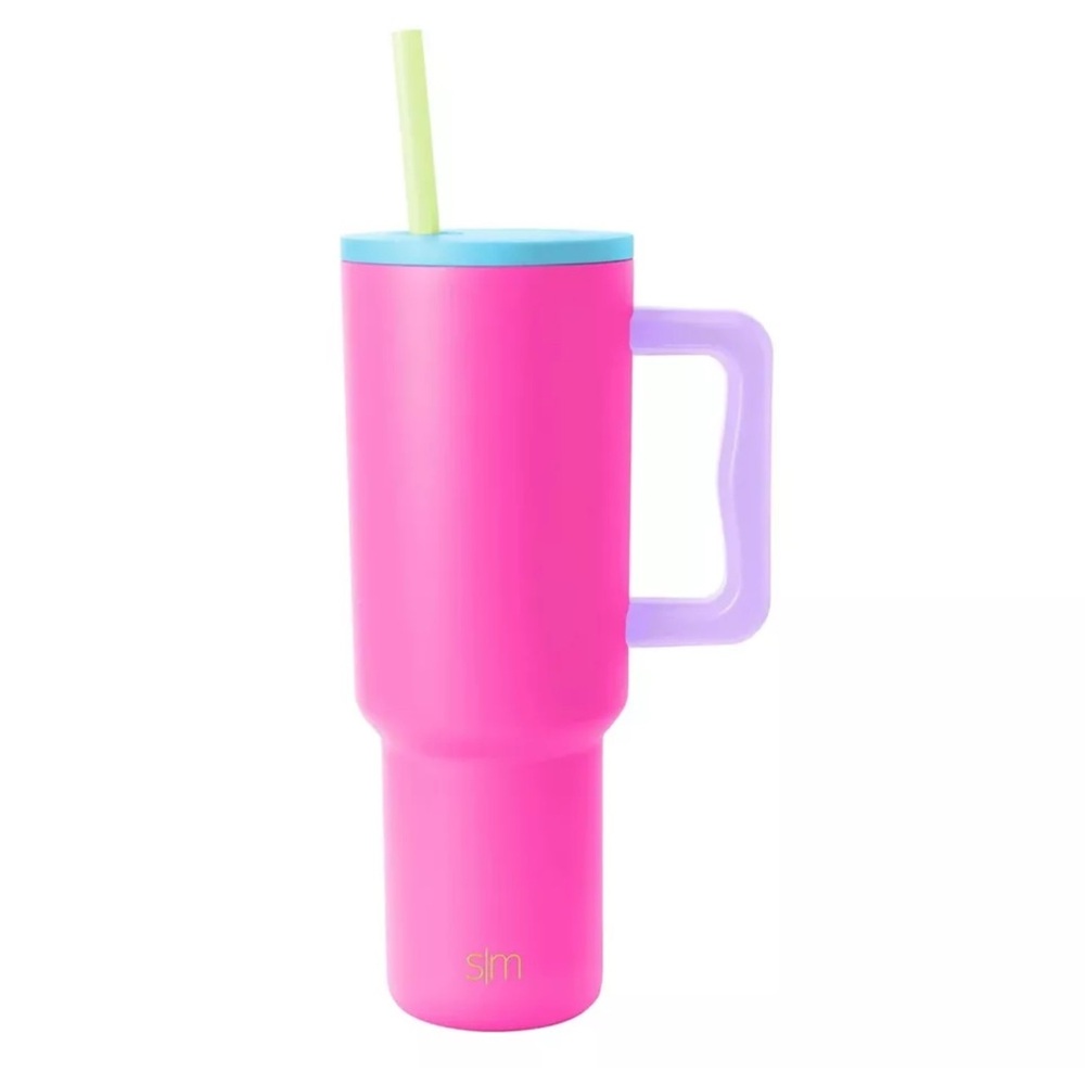 Simple Modern Trek Tumbler W/Handle & Straw, 40oz Choice Pink